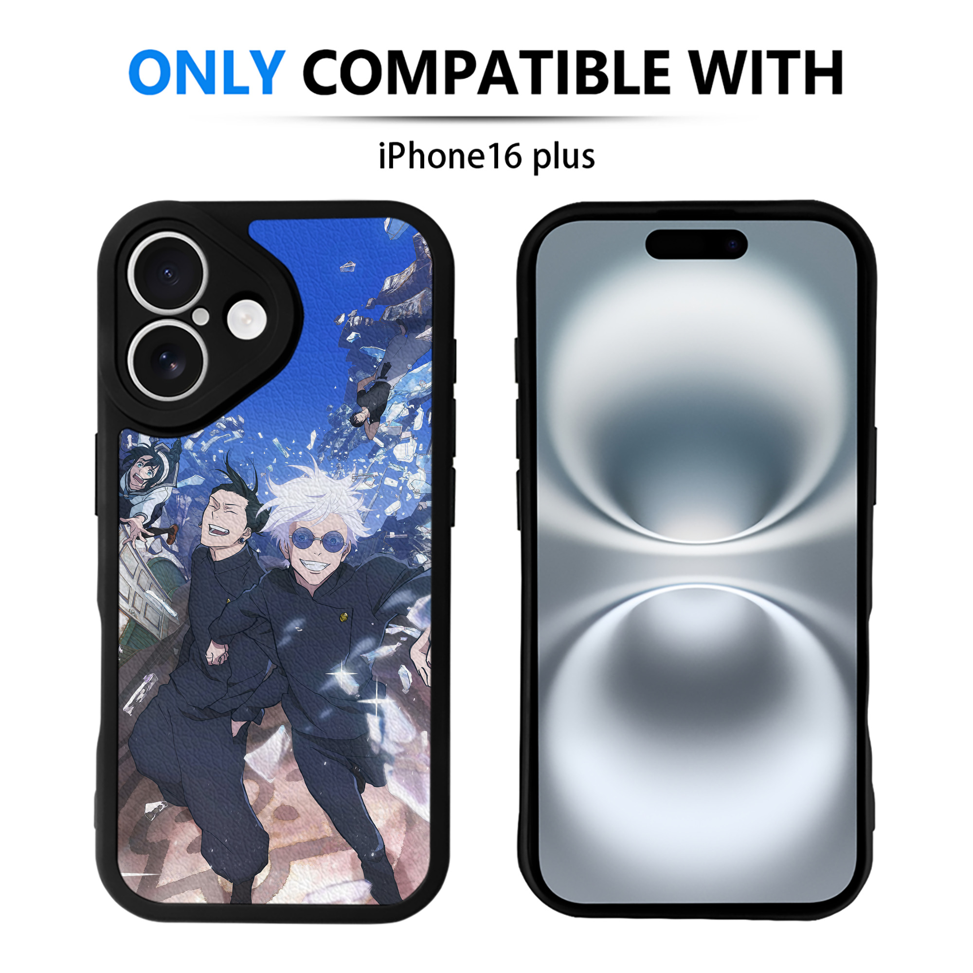 （画像用） 呪術廻戦 Jujutsu Kaisen 【iPhone 16シリーズ対応】シリコンスマホケース（レザー調） 材質：シリコン